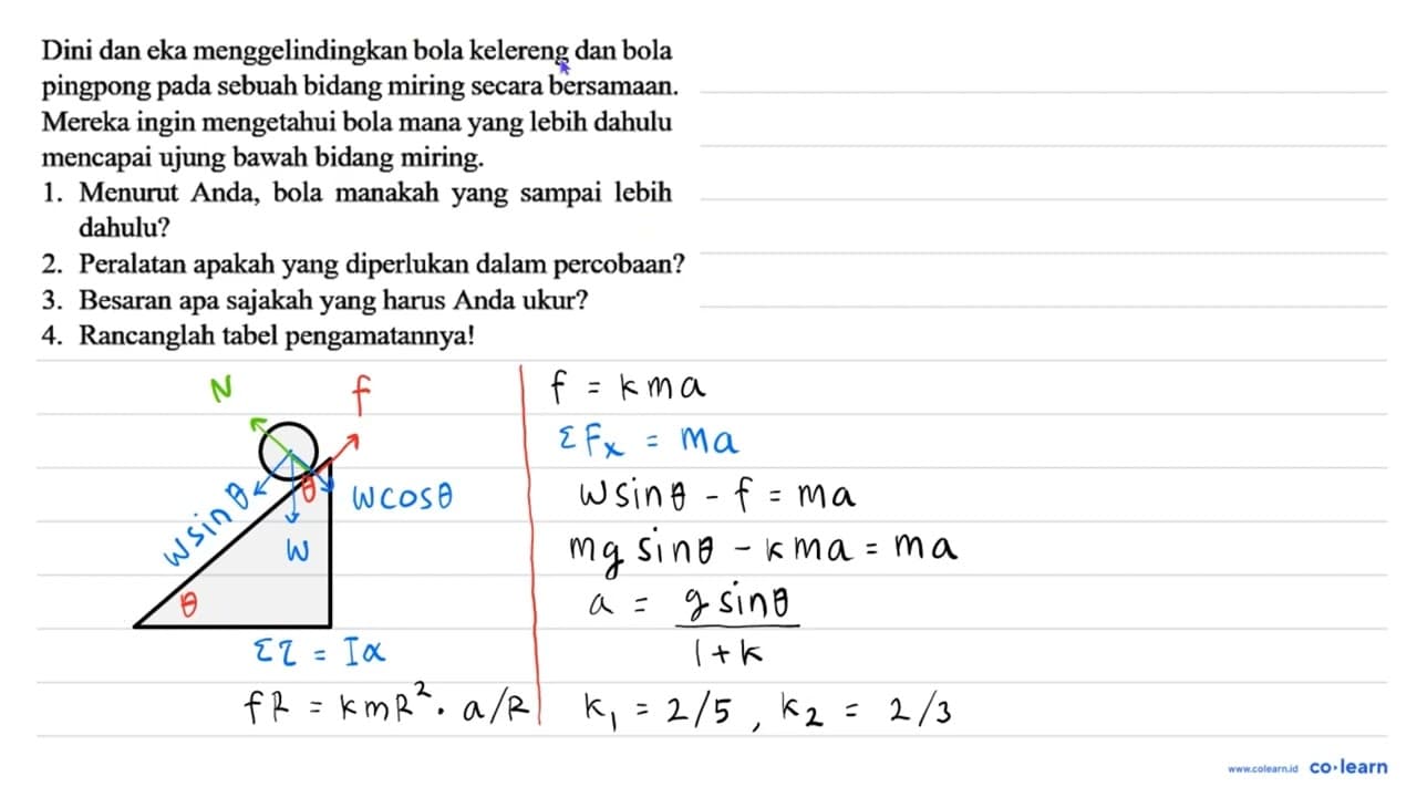 Dini dan eka menggelindingkan bola kelereng dan bola