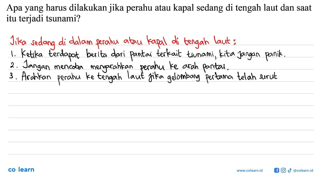 Apa yang harus dilakukan jika perahu atau kapal sedang di