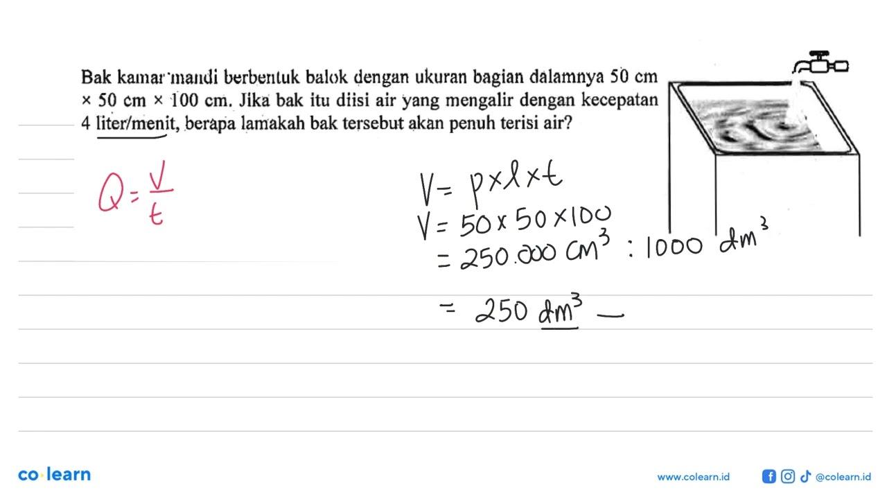 Bak kamar mandi berberıtuk balok dengan ukuran bagian