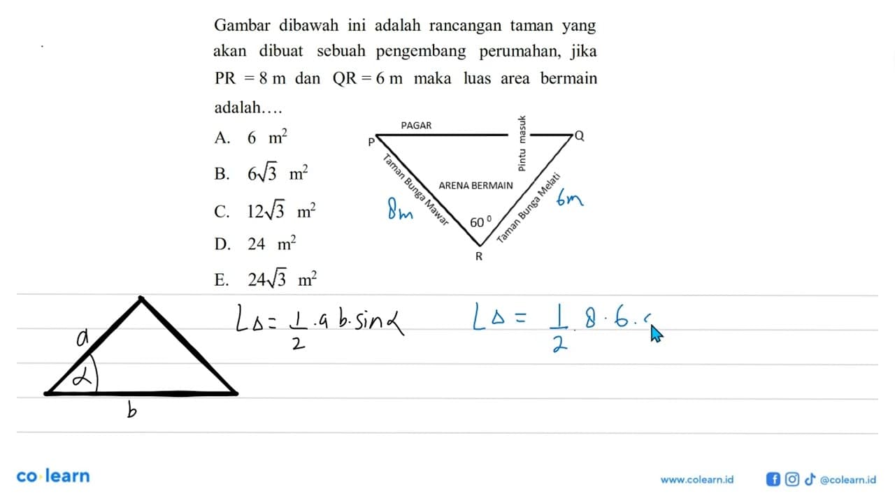 Gambar dibawah ini adalah rancangan taman yang akan dibuat