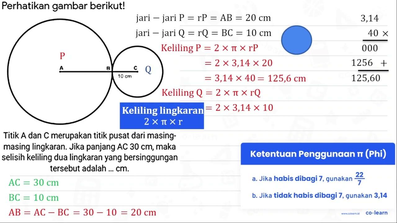 Perhatikan gambar berikut! A B C 10 cm Titik A dan C