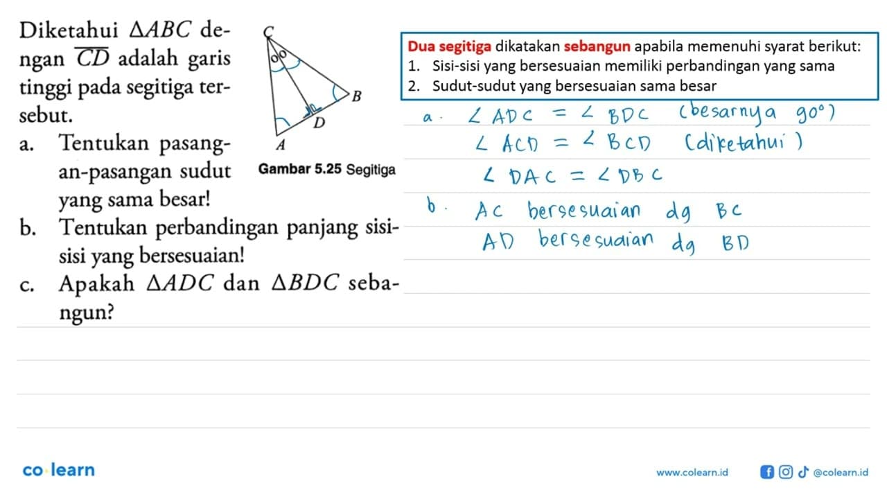 Diketahui segitiga ABC dengan CD adalah garis tinggi pada