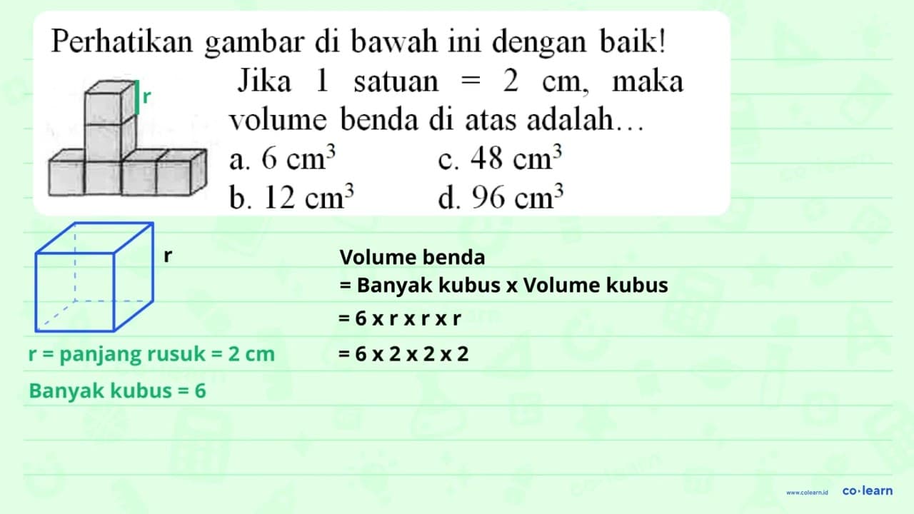 Perhatikan gambar di bawah ini dengan baik! Jika 1 satuan