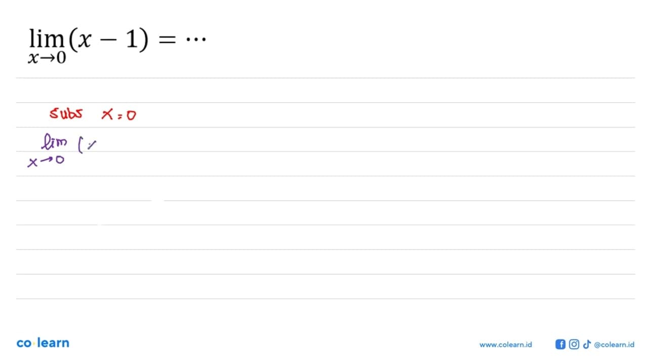 lim x->0 (x-1)=