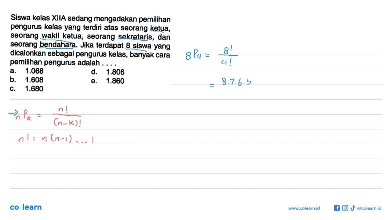 Siswa kelas XIIA sedang mengadakan pemilihan pengurus kelas