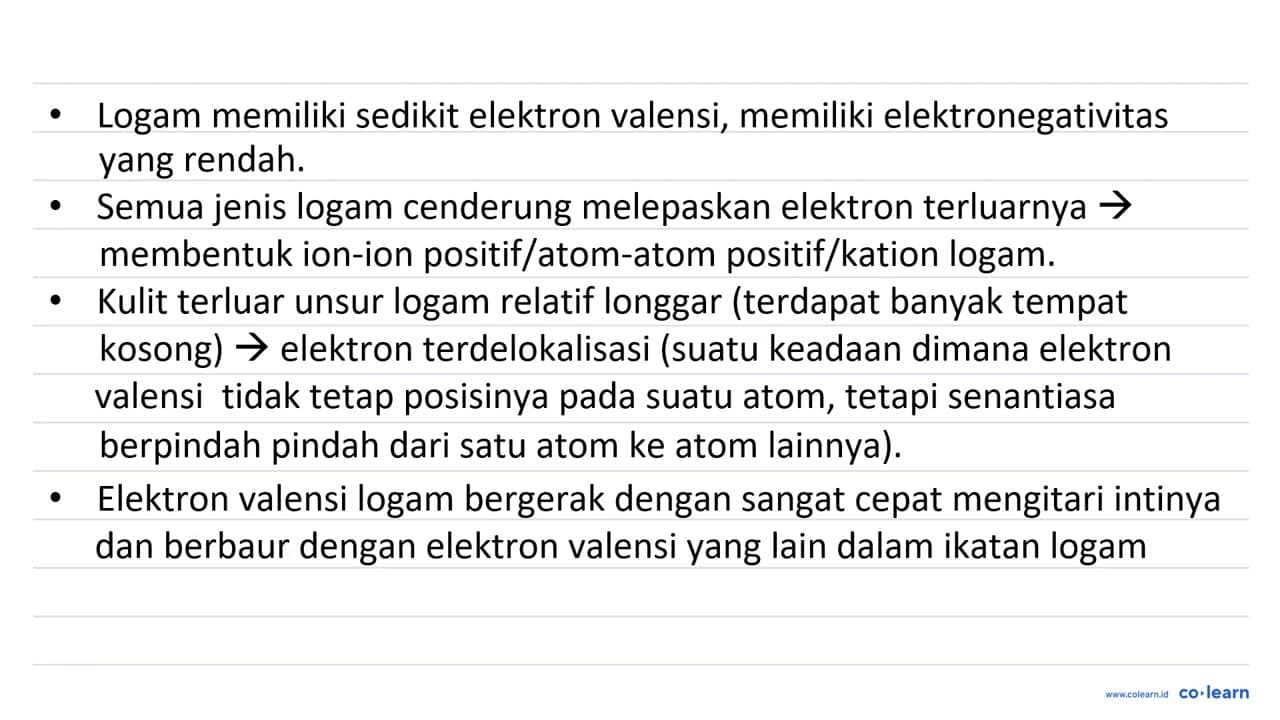 Salah satu sifat logam berdasarkan gambar berikut adalah...