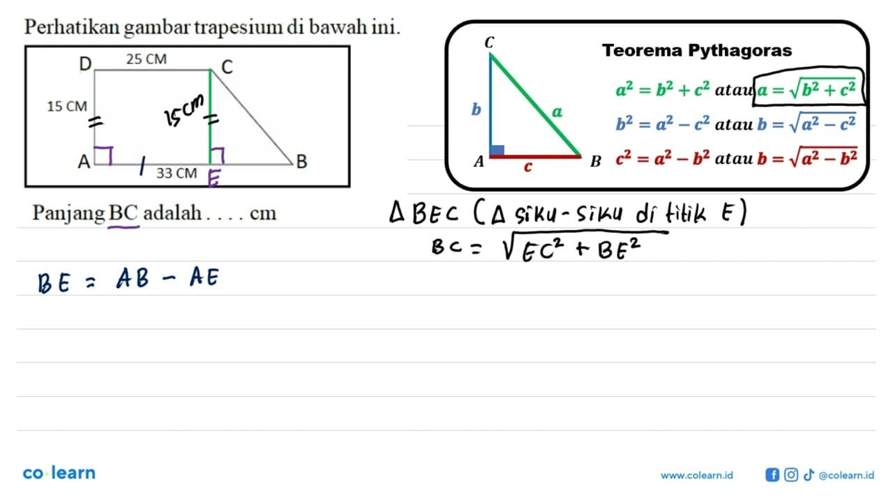 Perhatikan gambar trapesium di bawah ini. trapesium 15 cm