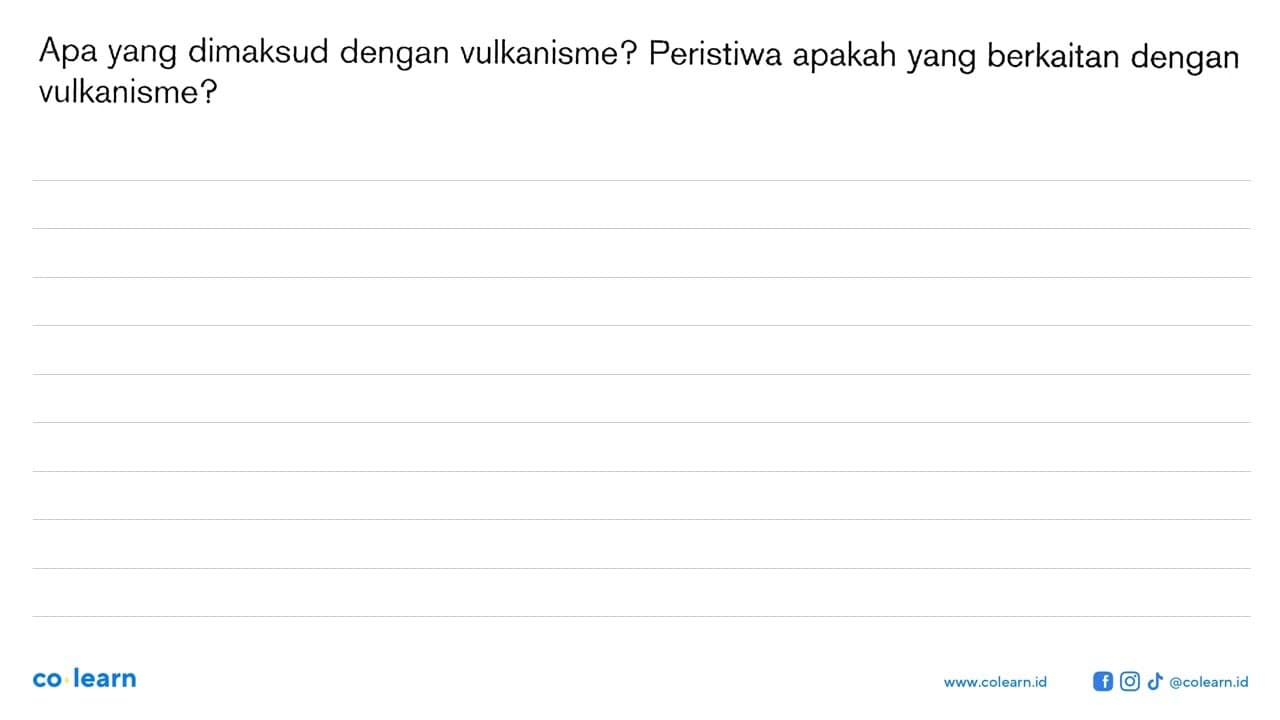 Apa yang dimaksud dengan vulkanisme? Peristiwa apakah yang