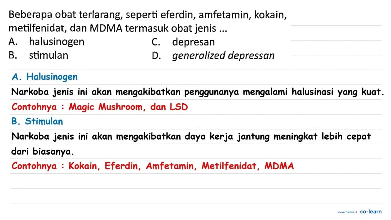 Beberapa obat terlarang, seperti eferdin, amfetamin,