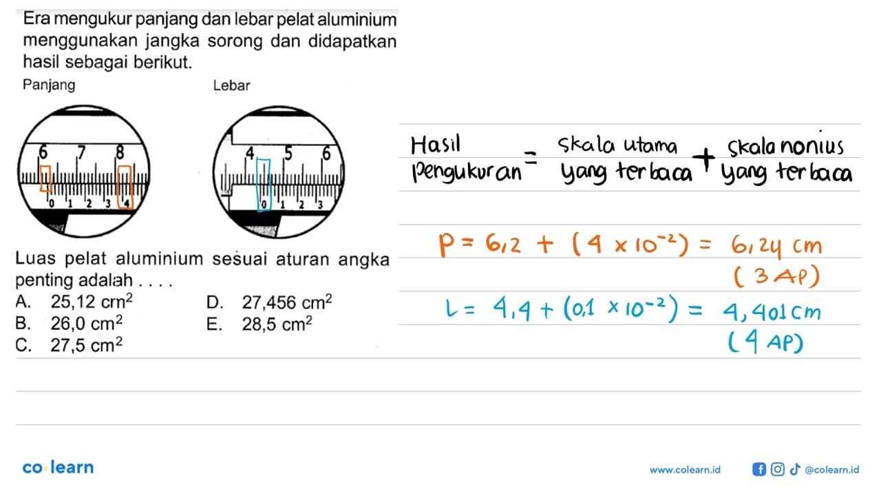 Era mengukur panjang dan lebar pelat aluminium menggunakan