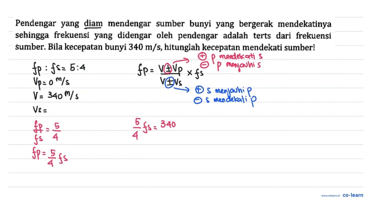 Pendengar yang diam mendengar sumber bunyi yang bergerak