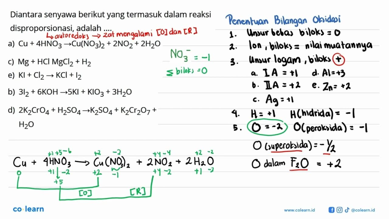 Diantara senyawa berikut yang termasuk dalam reaksi