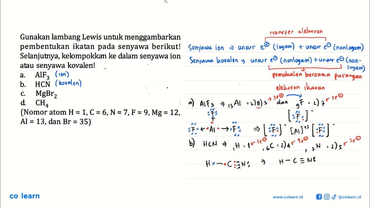 Gunakan lambang Lewis untuk menggambarkan pembentukan