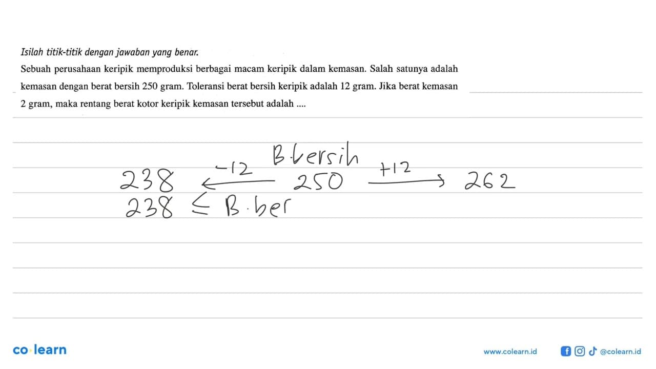 Isilah titik-titik dengan jawaban yang benar. Sebuah