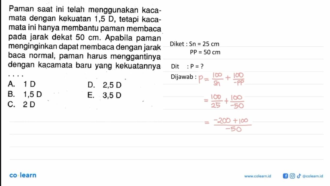 Paman saat ini telah menggunakan kacamata dengan