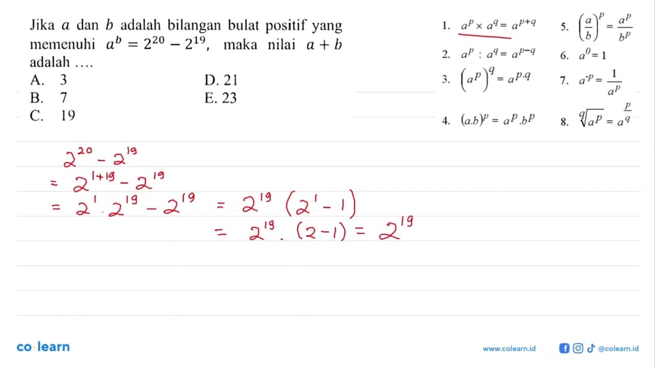 Jika a dan b adalah bilangan bulat positif yang memenuhi