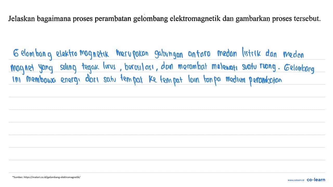 Jelaskan bagaimana proses perambatan gelombang