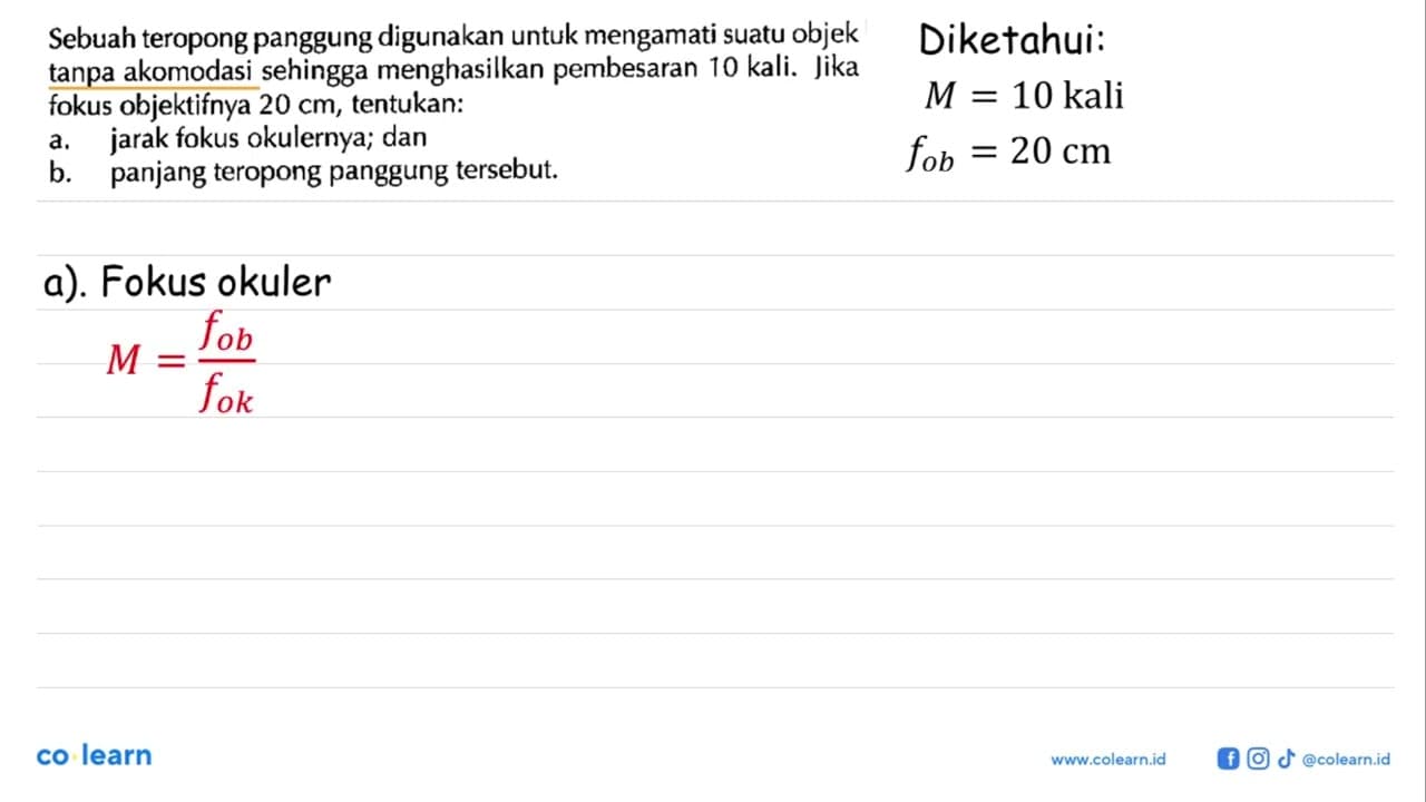 Sebuah teropong panggung digunakan untuk mengamati suatu