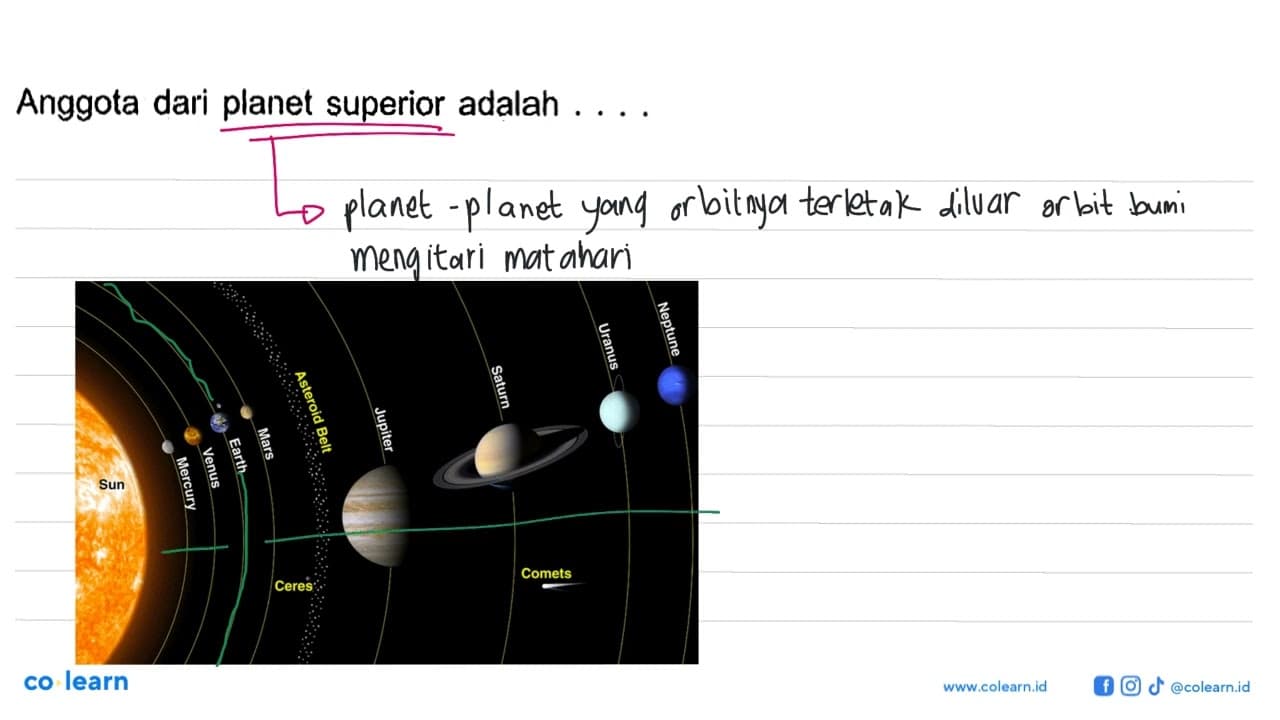 Anggota dari planet superior adalah...