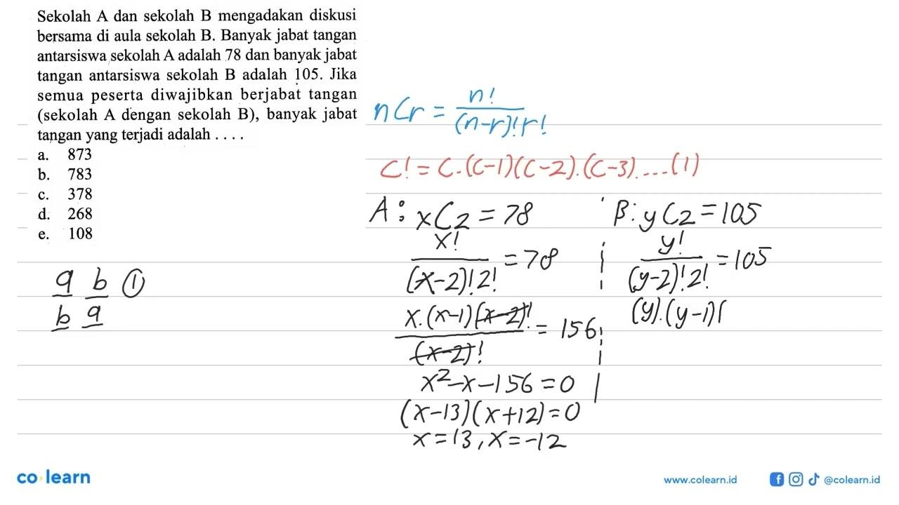 Sekolah A dan sekolah B mengadakan diskusi bersama di aula