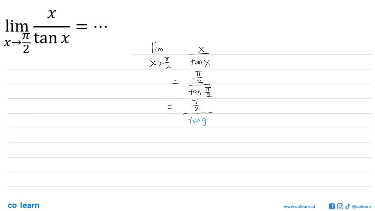 lim x->pi/2 x/tan x