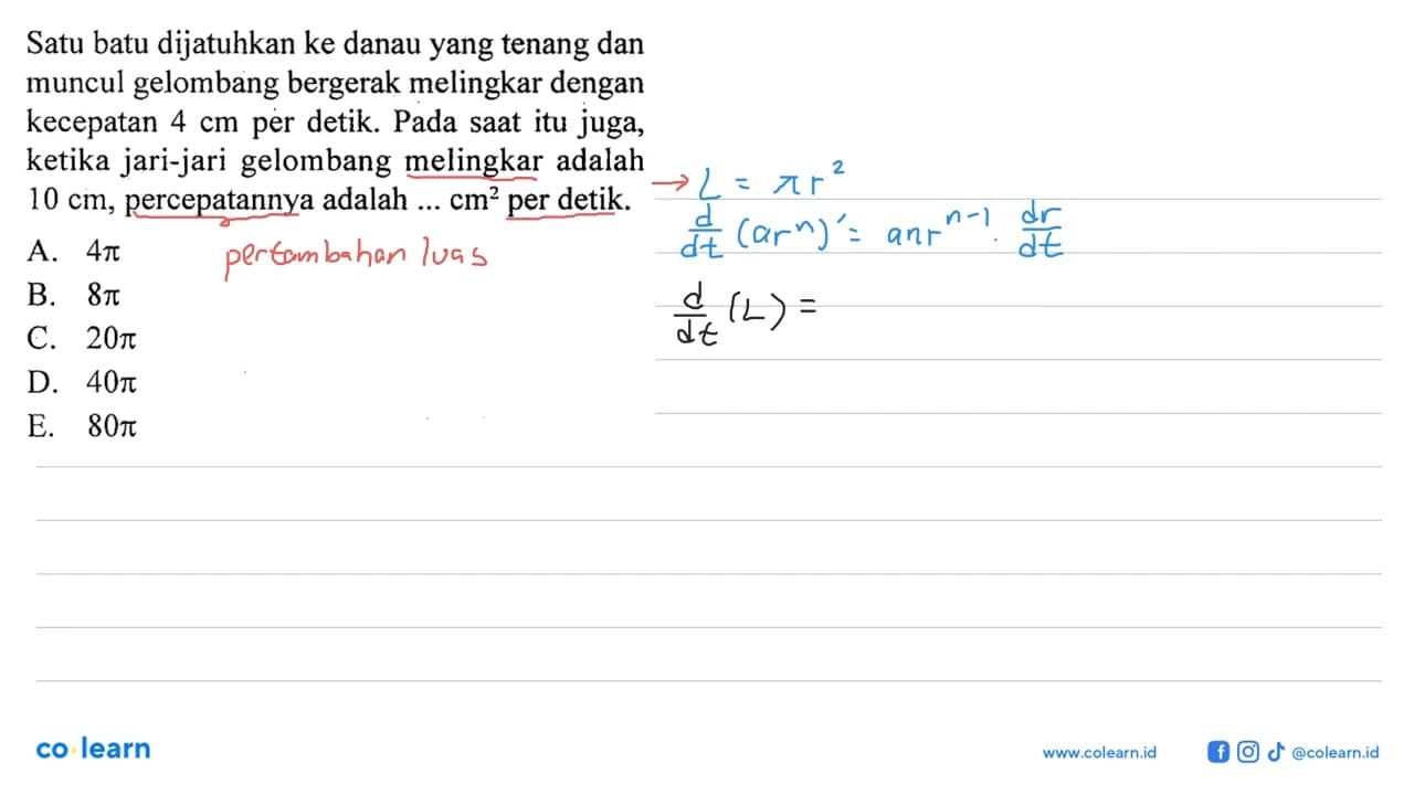 Satu batu dijatuhkan ke danau yang tenang dan muncul