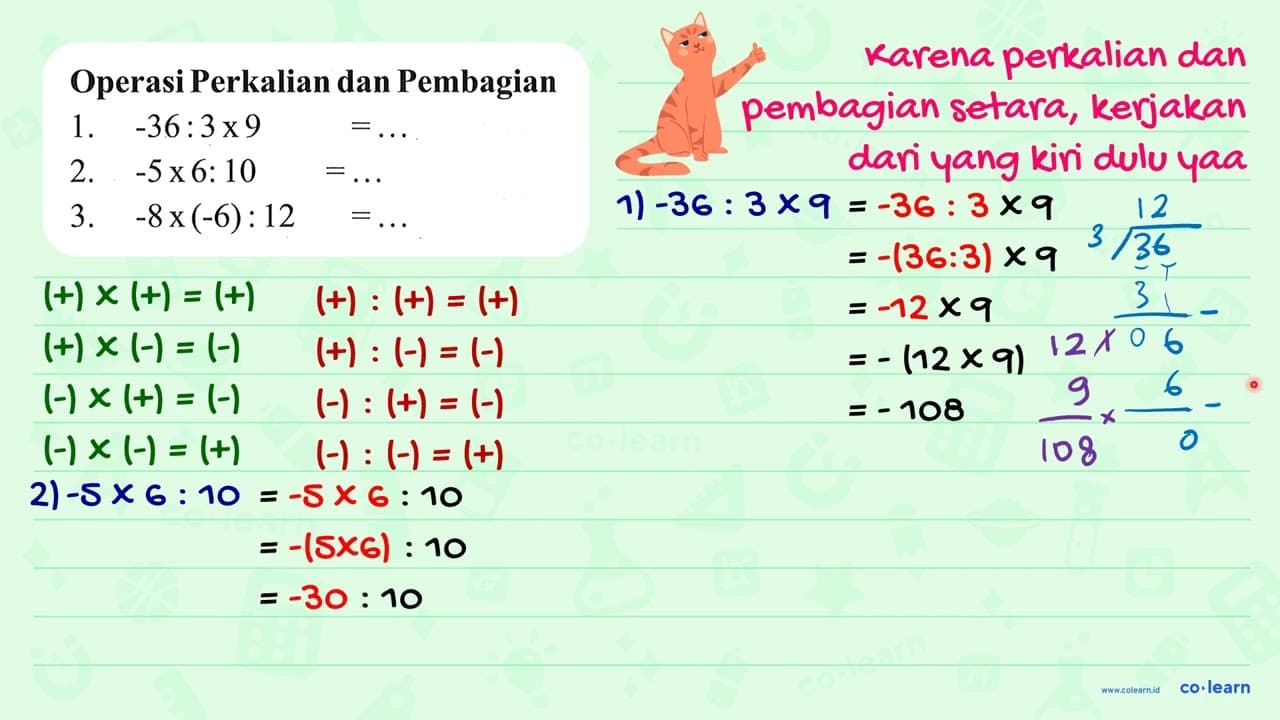 Operasi Perkalian dan Pembagian 1 . -36 : 3 x 9 = ... 2. -5