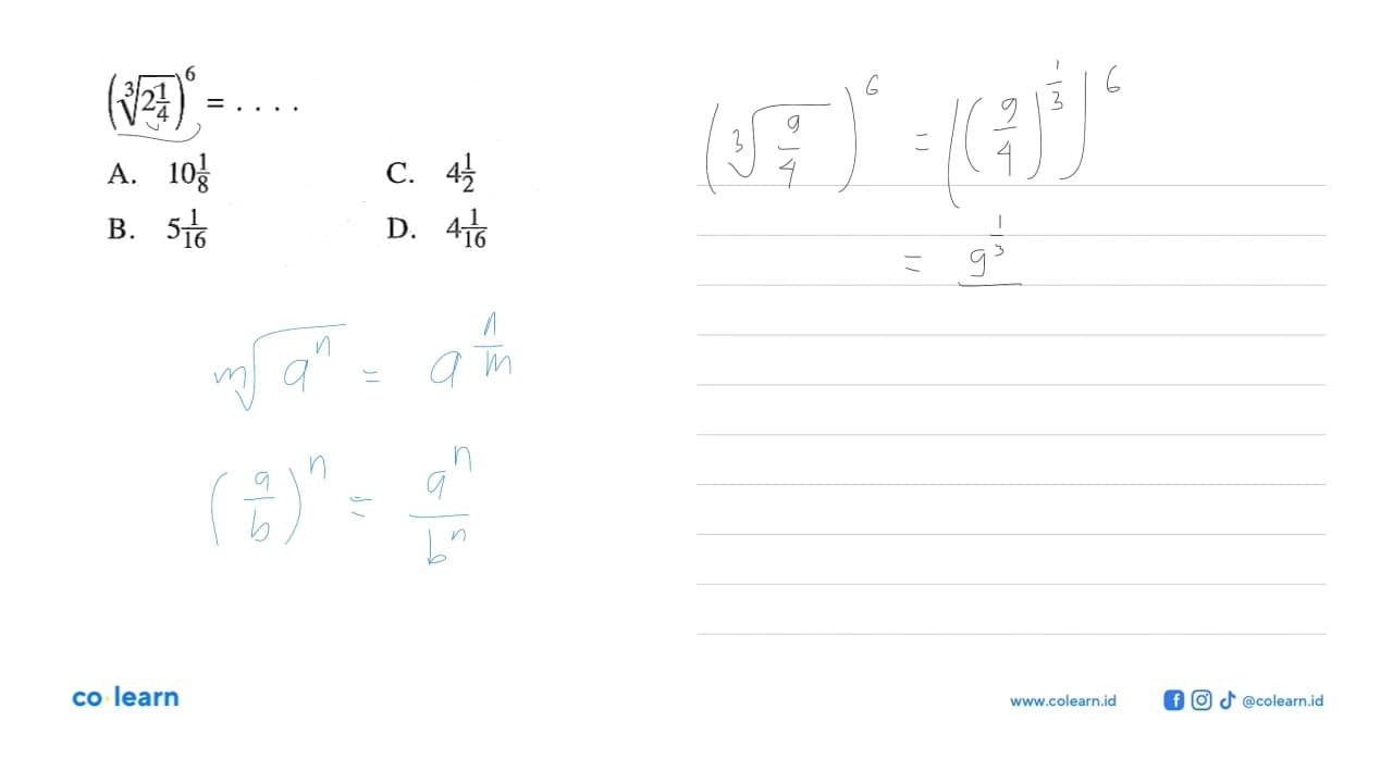 (2 1/4^(1/3))^6 = ....