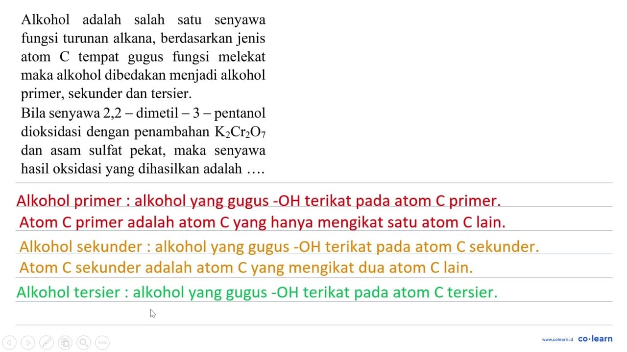 Alkohol adalah salah satu senyawa fungsi turunan alkana,