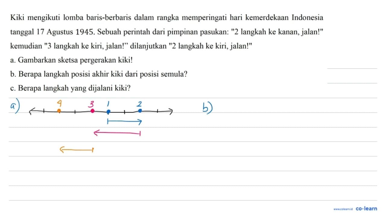 Kiki mengikuti lomba baris-berbaris dalam rangka