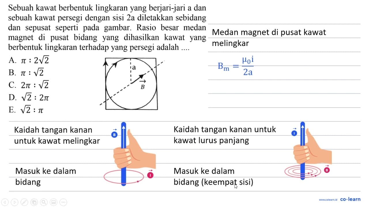 Sebuah kawat berbentuk lingkaran yang berjari-jari a dan