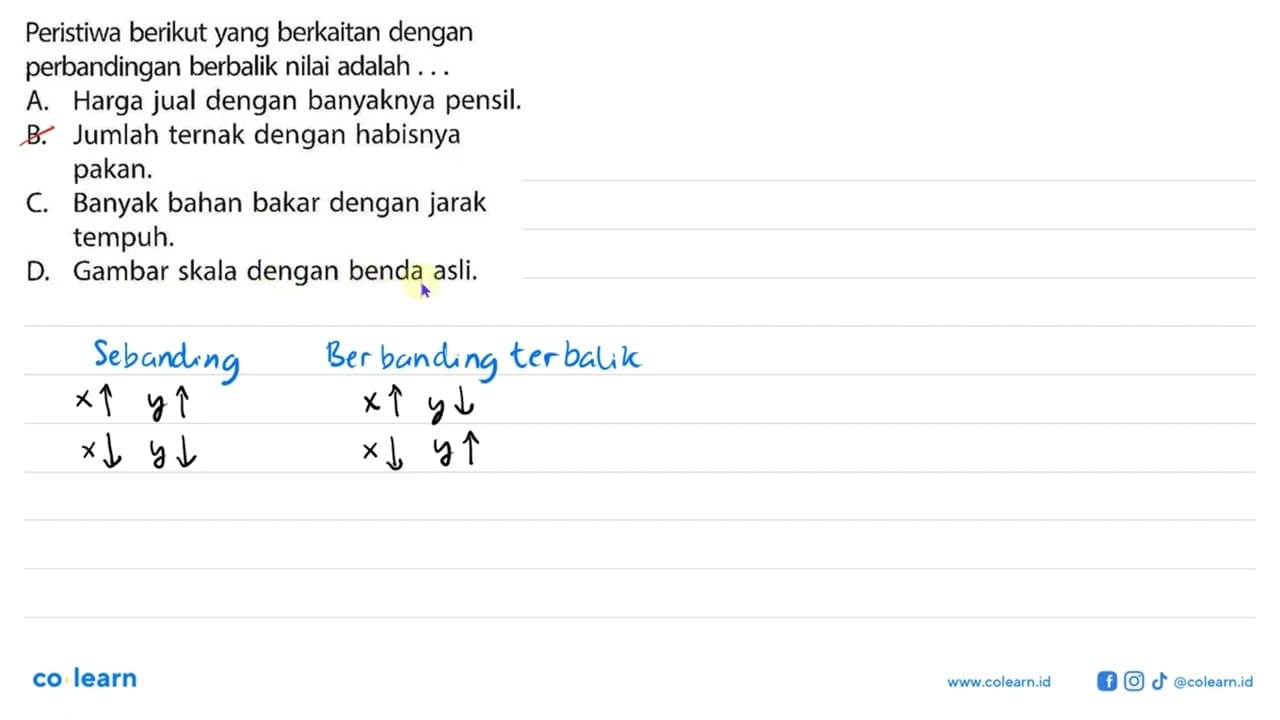 Peristiwa berikut yang berkaitan dengan perbandingan