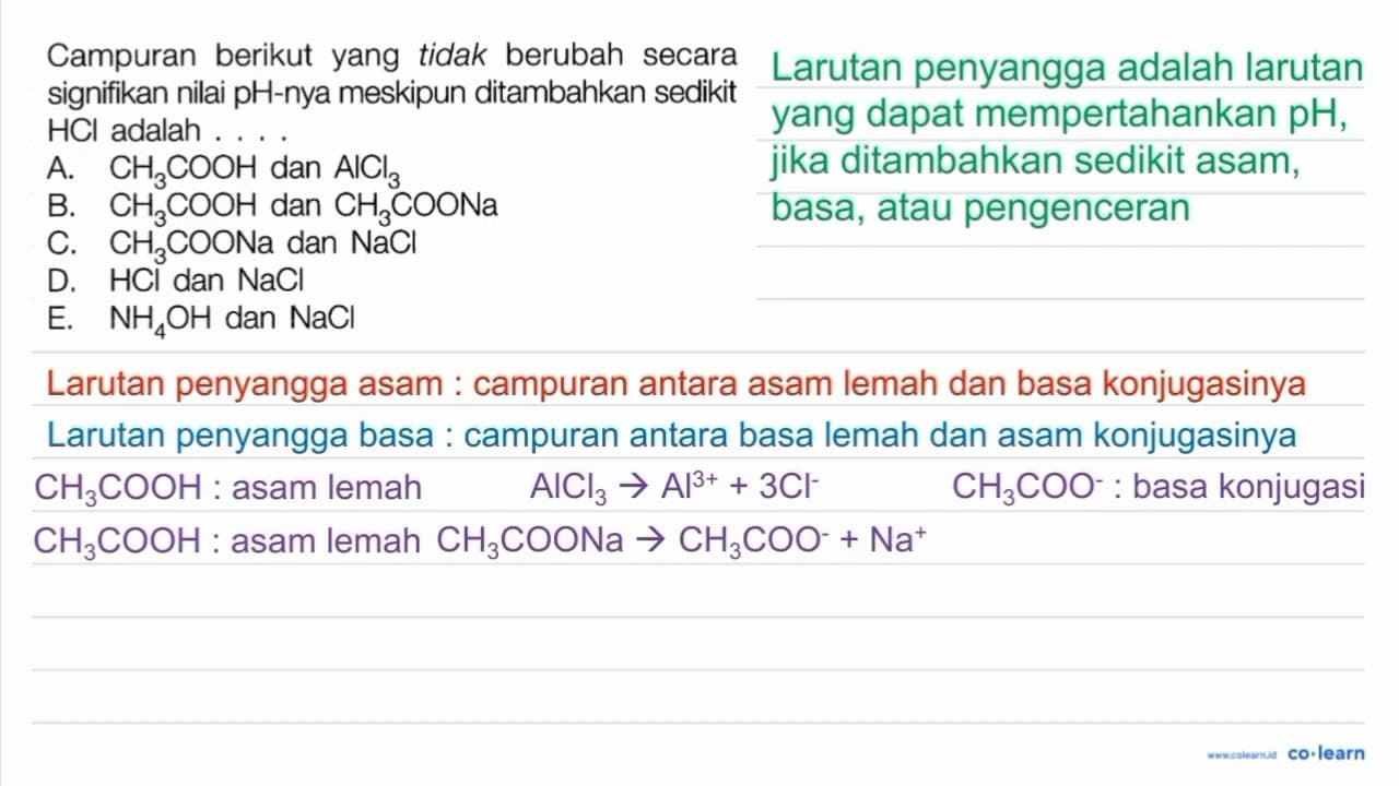 Campuran berikut yang tidak berubah secara signifikan nilai