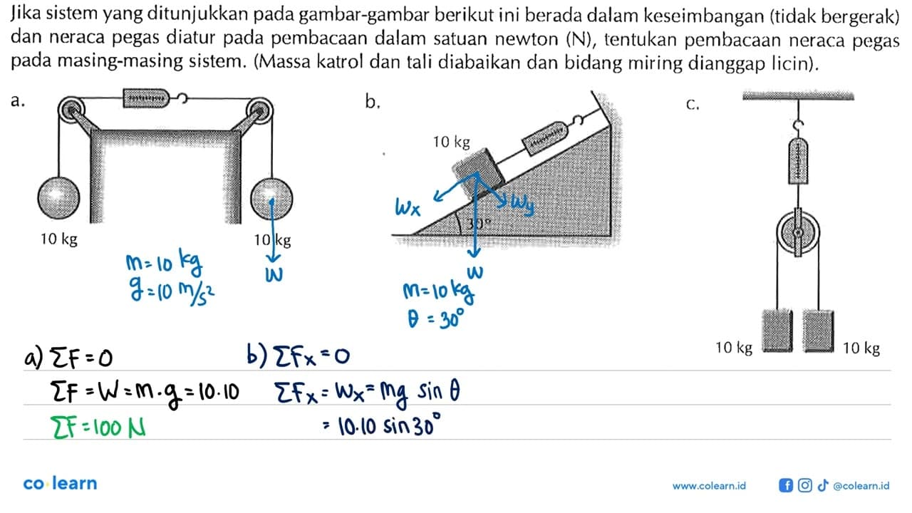 Jika sistem yang ditunjukkan pada gambar-gambar berikut ini