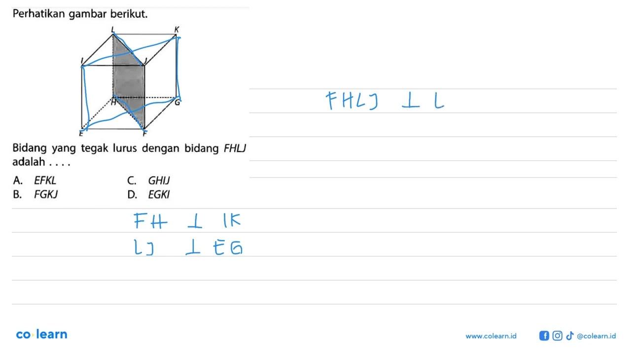 Perhatikan gambar berikut.UK IJ HG EF Bidang yang tegak