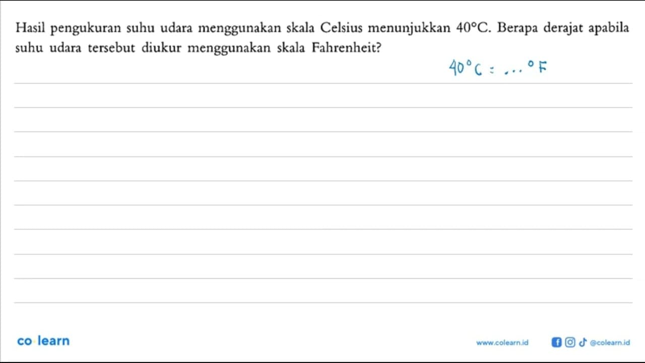 Hasil pengukuran suhu udara menggunakan skala Celsius