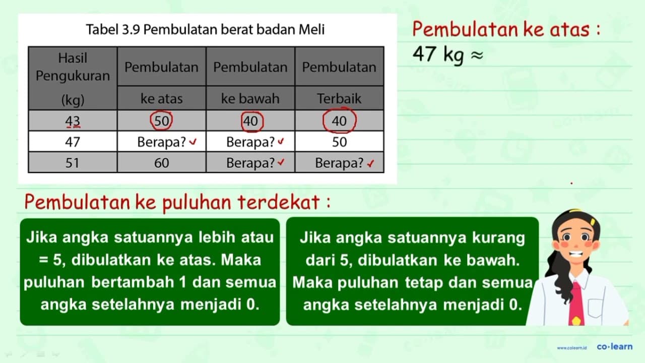 Berat badan Meli setelah ditimbang pada pengamatan 2 adalah