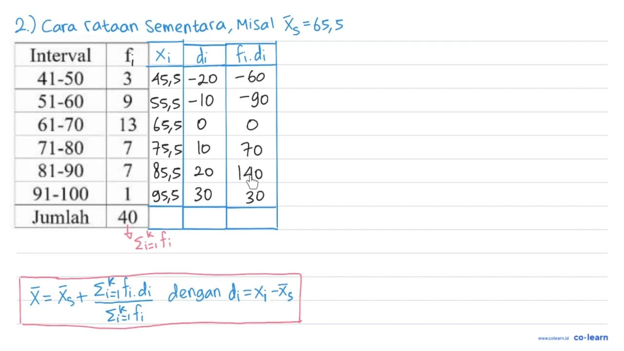 Diberikan tabel sebagai berikut: