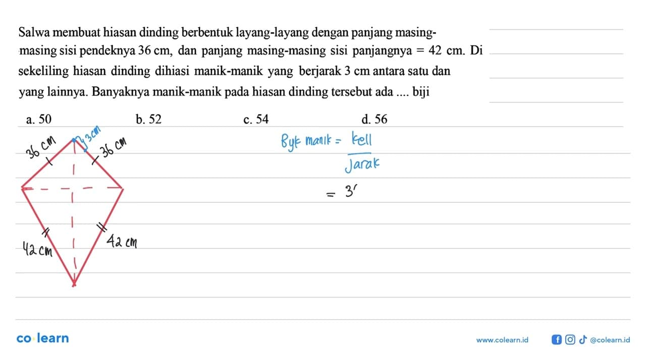 Salwa membuat hiasan dinding berbentuk layang-layang dengan