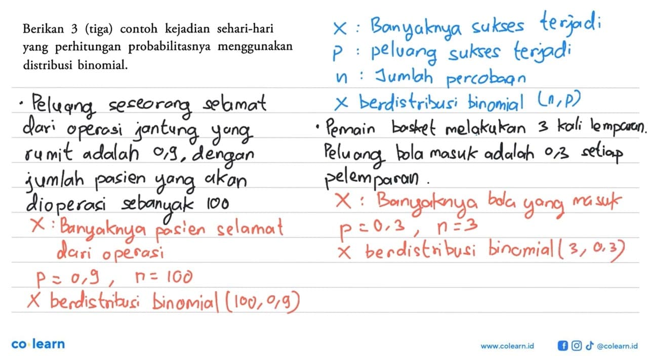 Berikan 3 (tiga) contoh kejadian sehari-hari yang