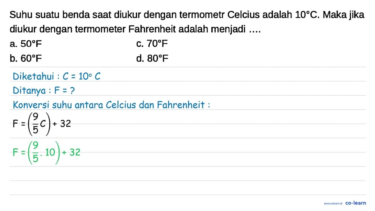 Suhu suatu benda saat diukur dengan termometr Celcius