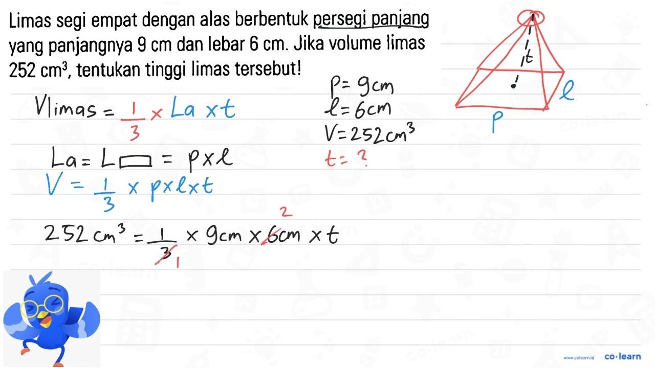 Limas segi empat dengan alas berbentuk persegi panjang yang