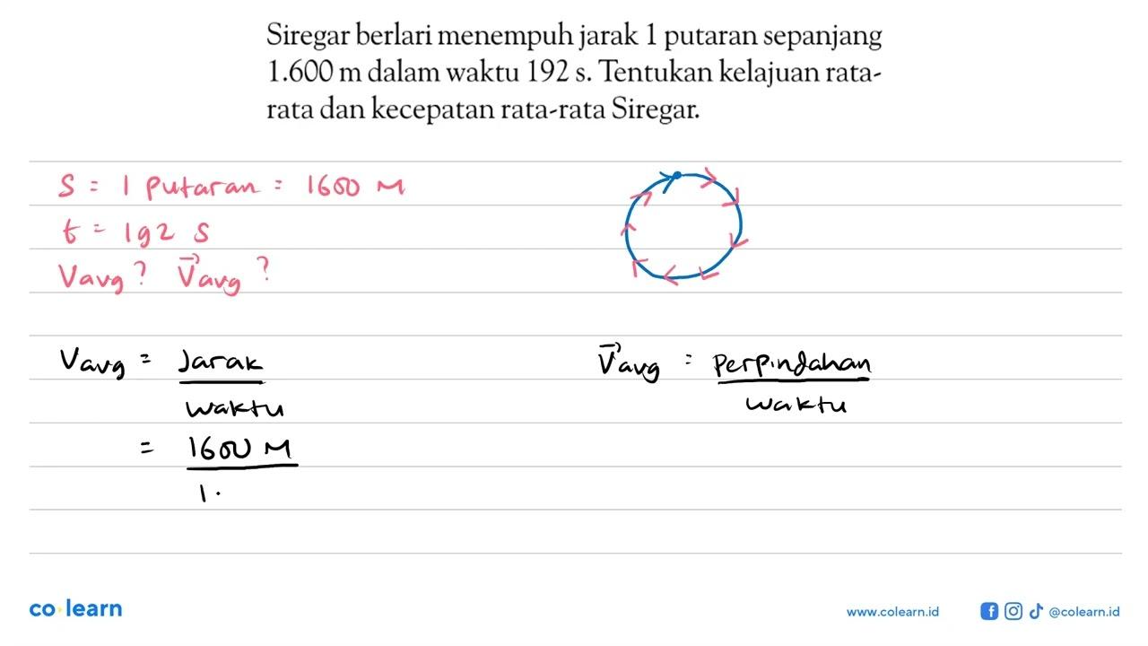 Siregar berlari menempuh jarak 1 putaran sepanjang 1.600 m