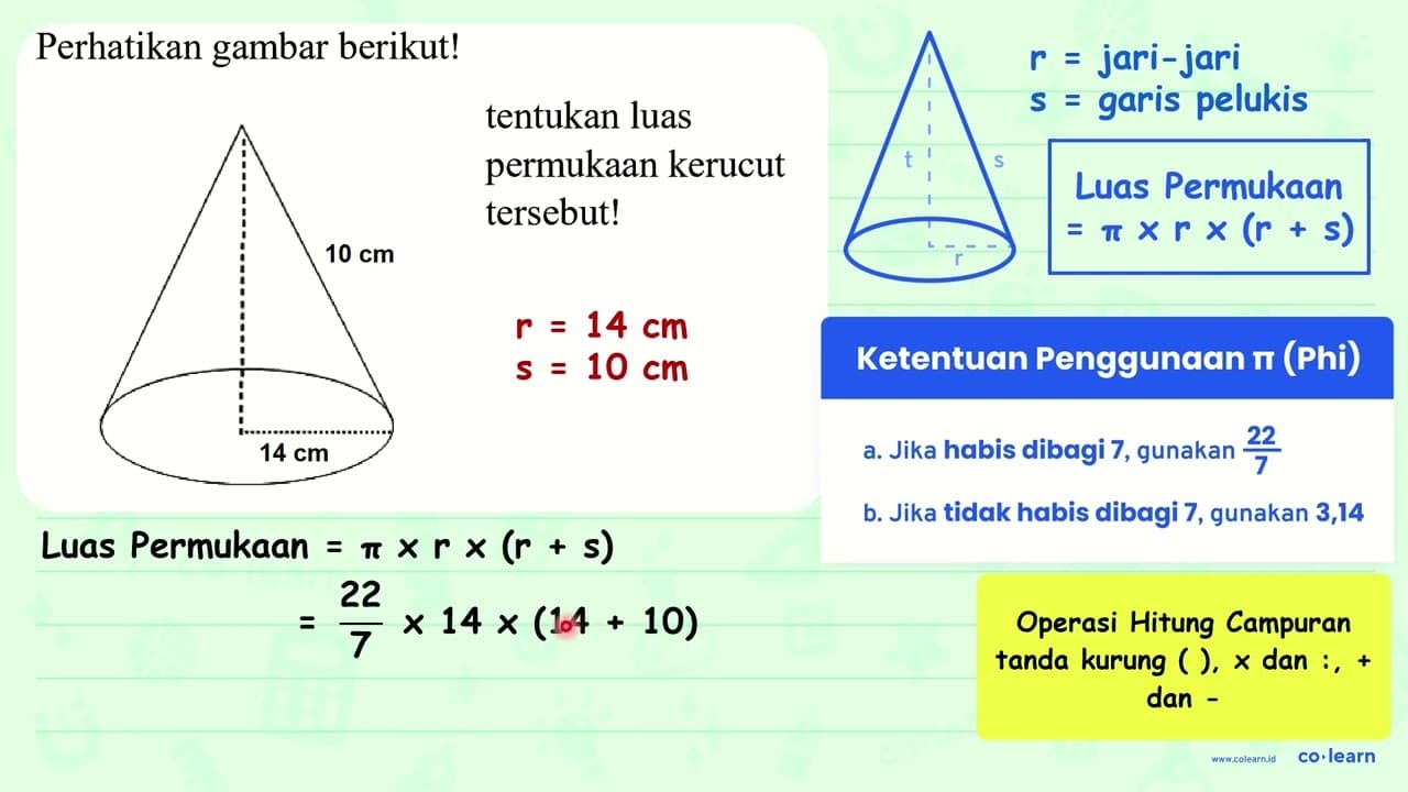 Perhatikan gambar berikut! tentukan luas { permukaan