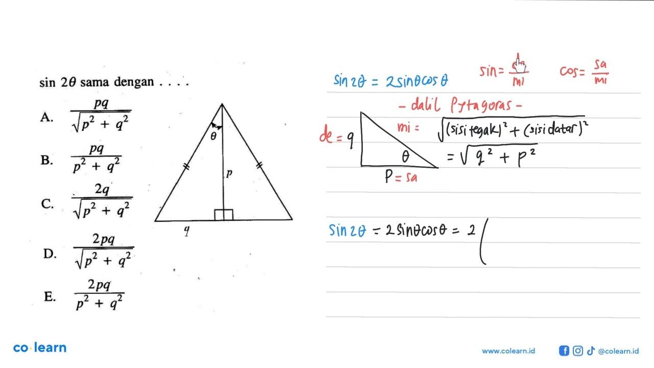 sin 2theta sama dengan ....