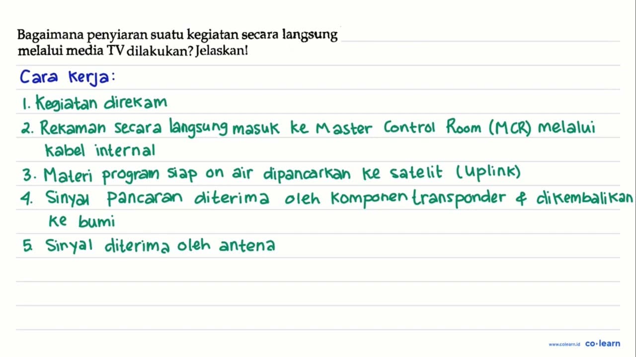 Bagaimana penyiaran suatu kegiatan secara langsung melalui