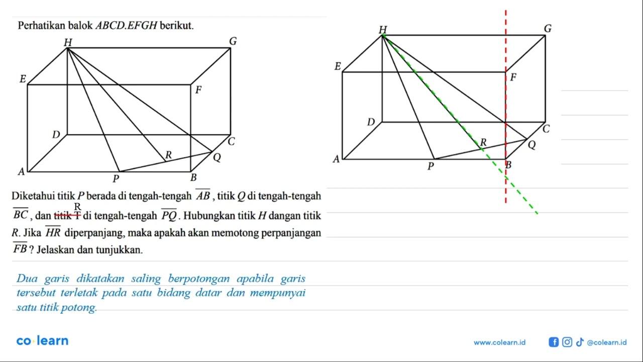 Perhatikan balok ABCD.EFGH berikut. Diketahui titik P