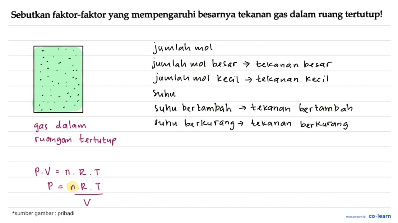 Sebutkan faktor-faktor yang mempengaruhi besarnya tekanan