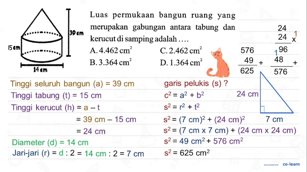 15 cm 39 cm 14 cm Luas permukaan bangun ruang yang