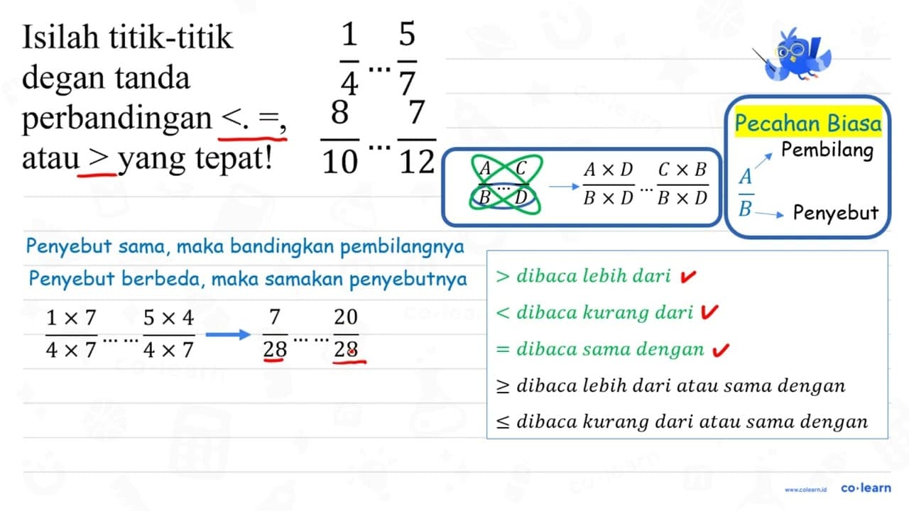 Isilah titik-titik degan tanda perbandingan <.=88^(4) 7